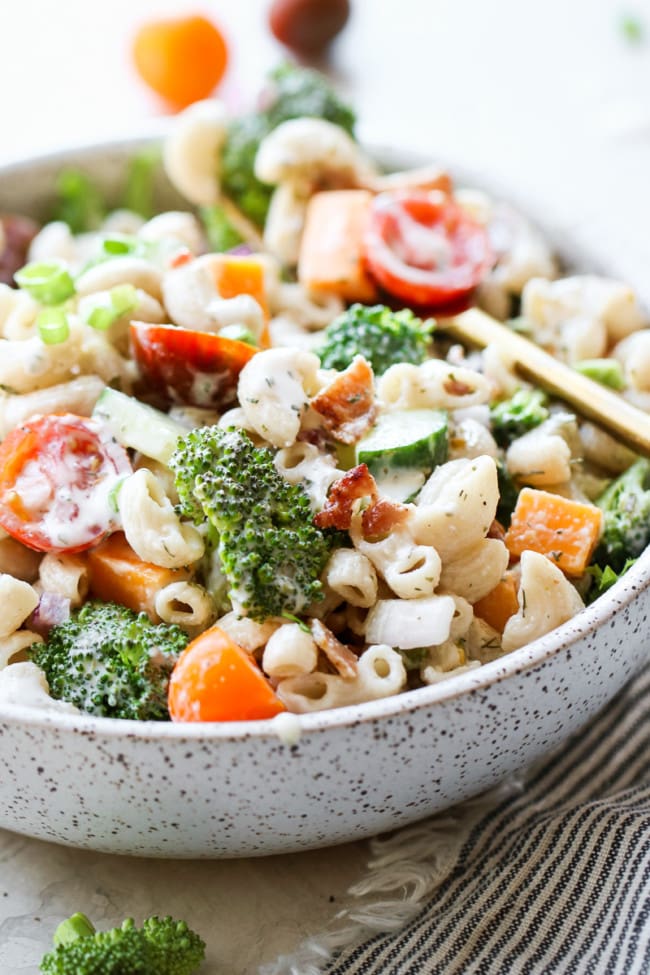 Creamy Ranch Pasta Salad (Gluten-free) - The Real Food Dietitians