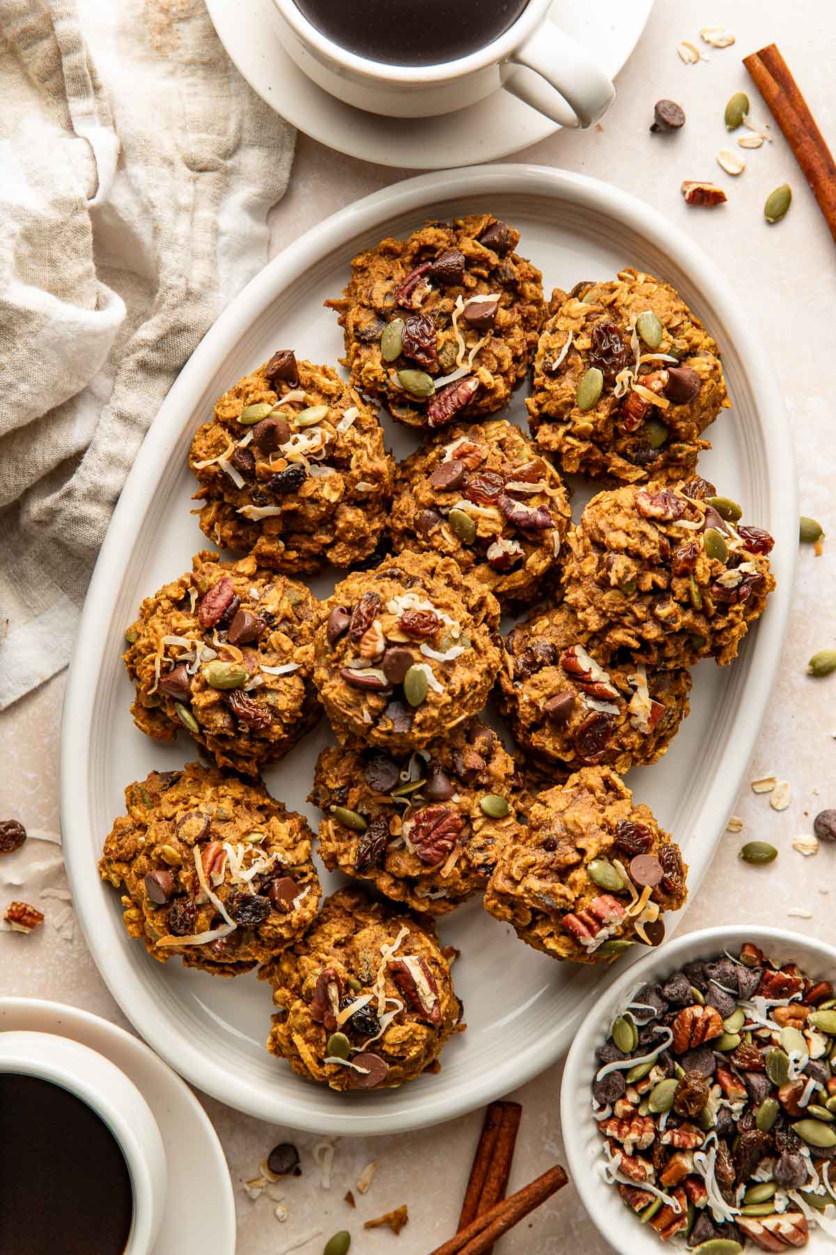 A platter of pumpkin breakfast cookies.