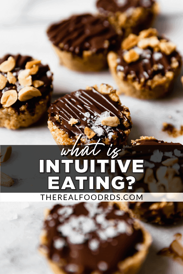 What is Intuitive Eating? text over images of peanut butter scotcheroos