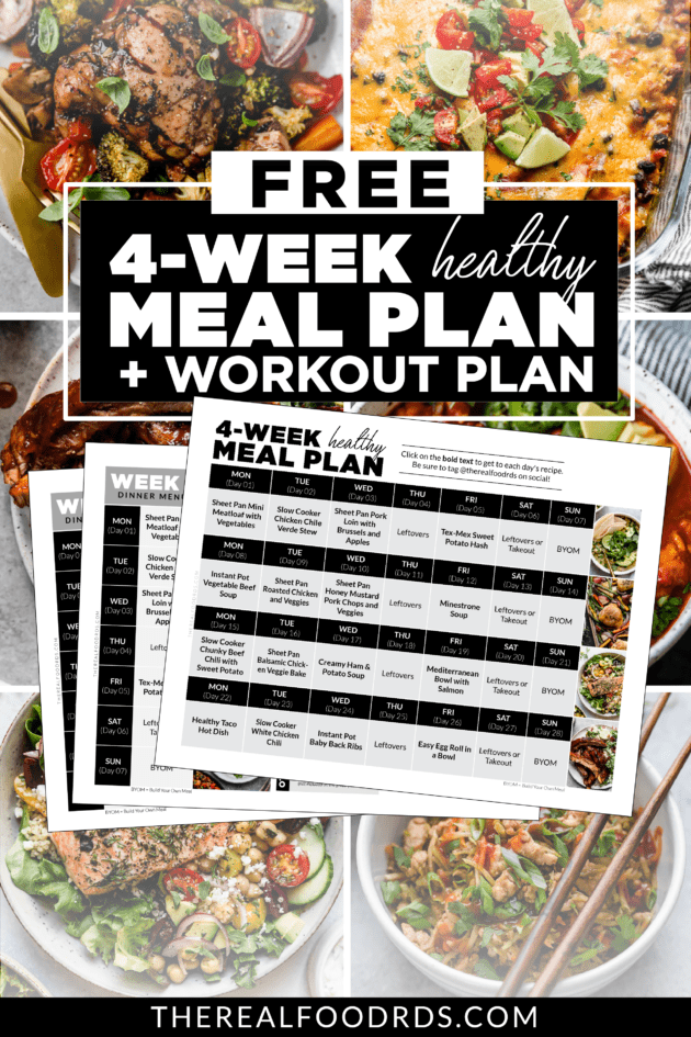 4-Week Healthy Meal Plan With Grocery List - The Real Food Dietitians