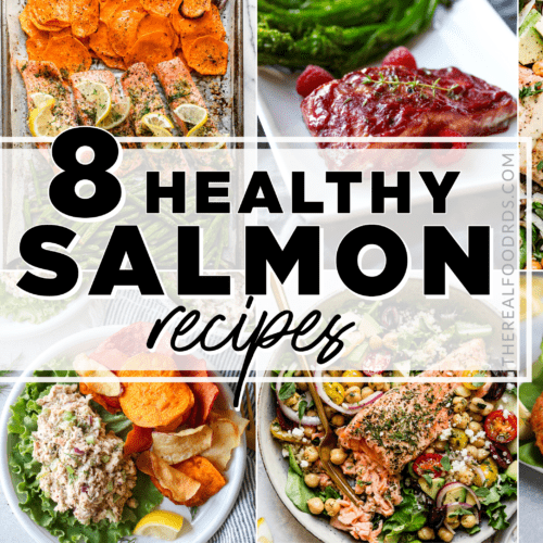 Eight healthy salmon meals in one photo