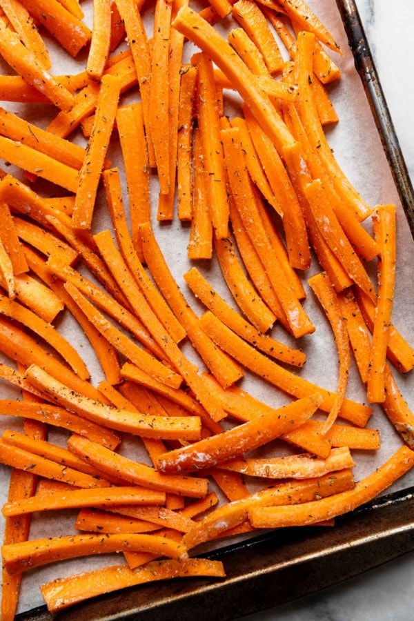 Baked Carrot Fries with Dijon-Thyme Aioli - The Real Food Dietitians