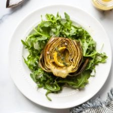 Roasted Artichokes with Lemon-Shallot Vinaigrette