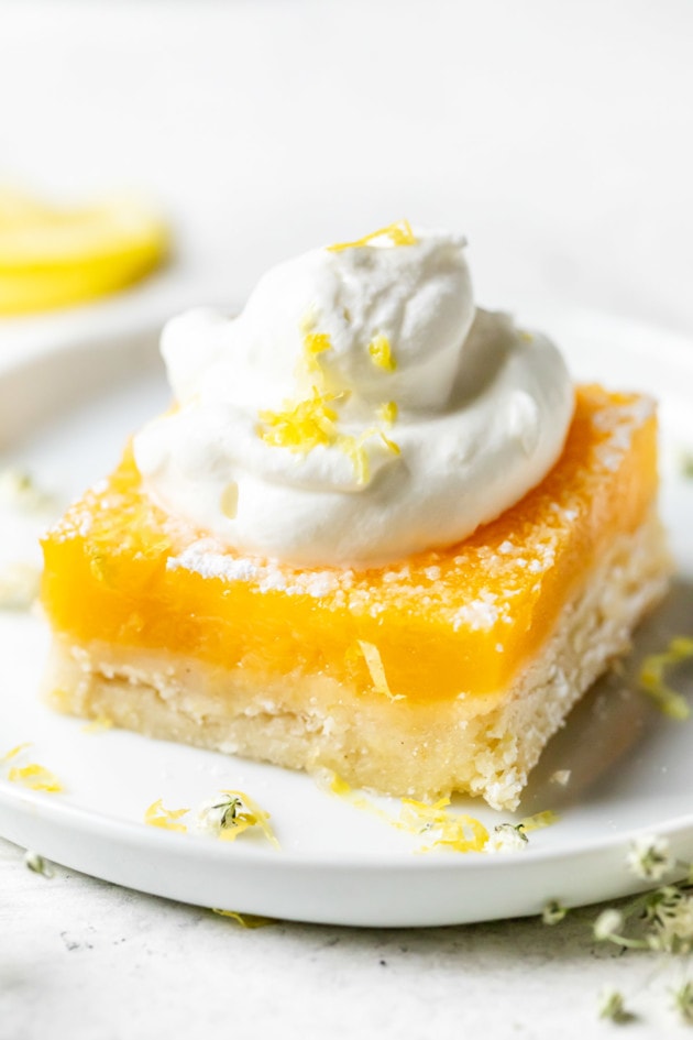 The Best Gluten Free Lemon Bars The Real Food Dietitians   Gluten Free Triple Lemon Bars 6 630x945 