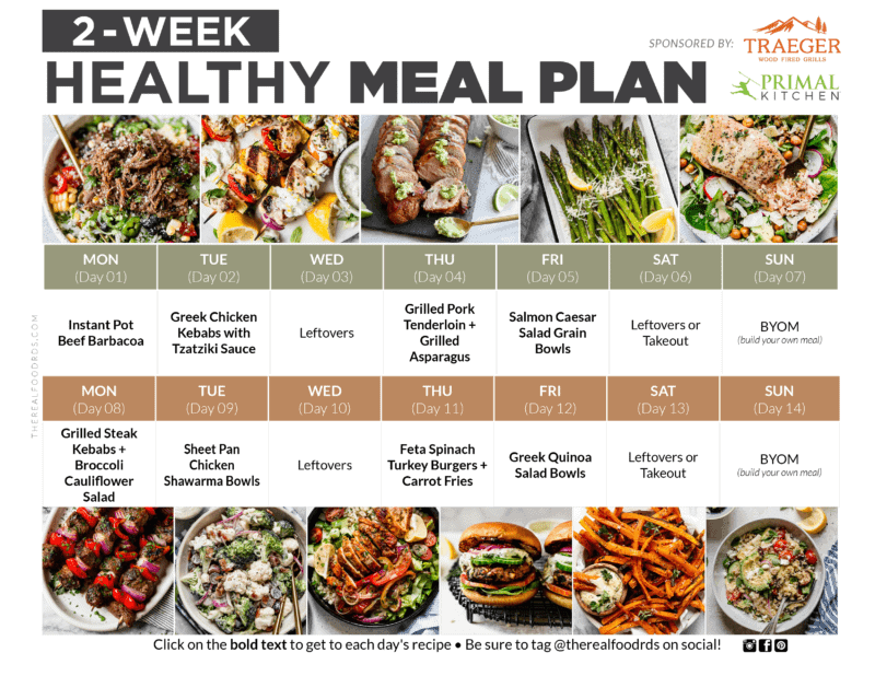 2Week Healthy Meal Plan with Grocery List The Real Food Dietitians