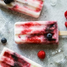 Creamy Yogurt Popsicles with Berries