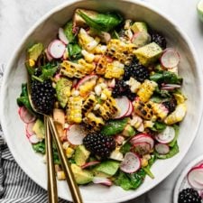 Grilled Corn Salad with Blackberries
