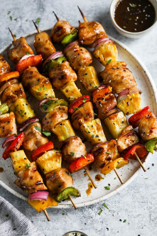 Teriyaki Chicken Pineapple Kebabs - The Real Food Dietitians