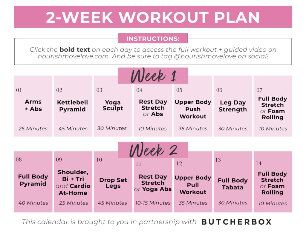 2 week workout best sale plan to lose weight