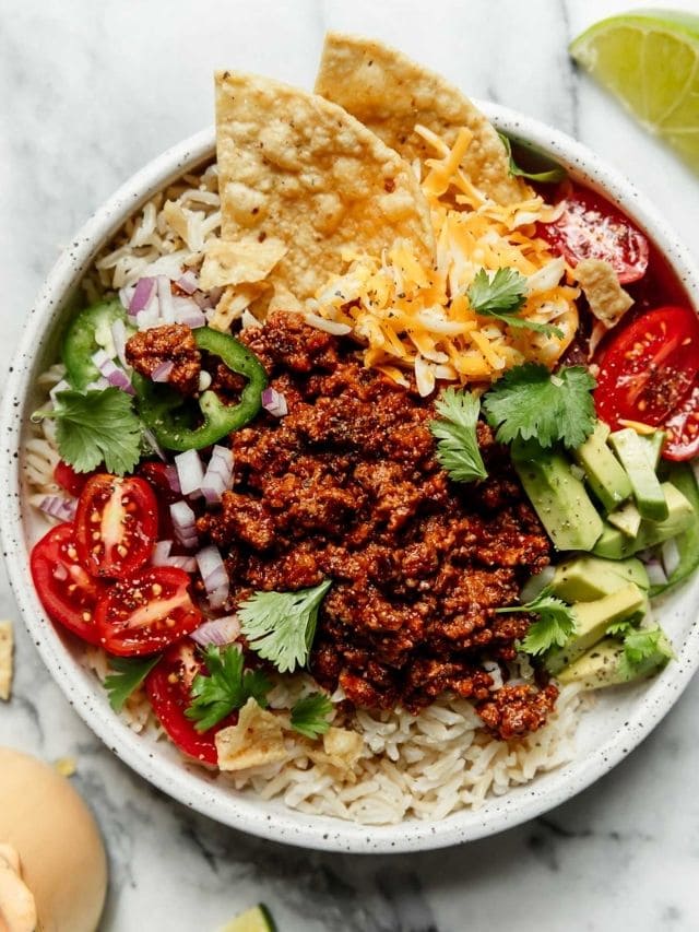 Easy Beef Taco Bowl With Salsa Ranch