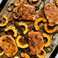 Sheet Pan Pork Chops with Delicata Squash