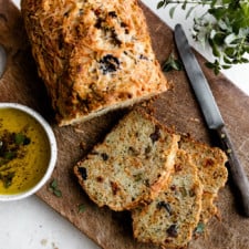Gluten-Free Olive Bread with Parmesan and Sun-Dried Tomatoes