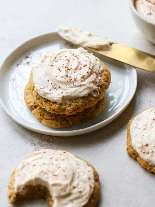 Soft Pumpkin Cookies with Cream Cheese Frosting