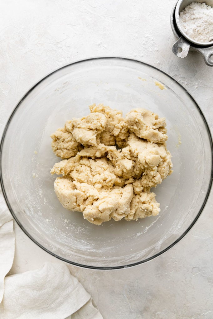Gluten-free Sugar Cookie dough in a mixing bowl