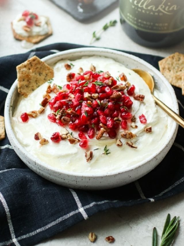 Honey Whipped Goat Cheese with Pomegranate