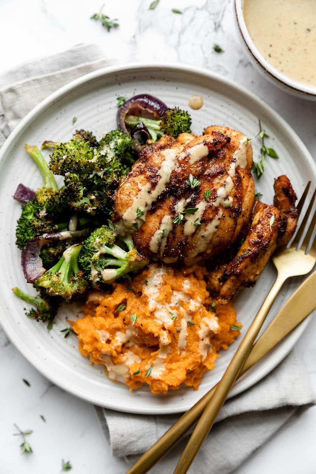 Sheet Pan Chicken Thighs with Broccoli