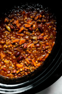 Hearty Slow Cooker Vegan Chili with Lentils - The Real Food Dietitians