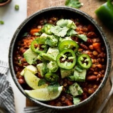 Hearty Slow Cooker Vegan Chili (with lentils)
