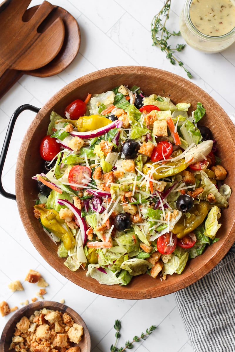 Olive Garden Salad with Copycat Dressing Recipe - The Cookie Rookie®