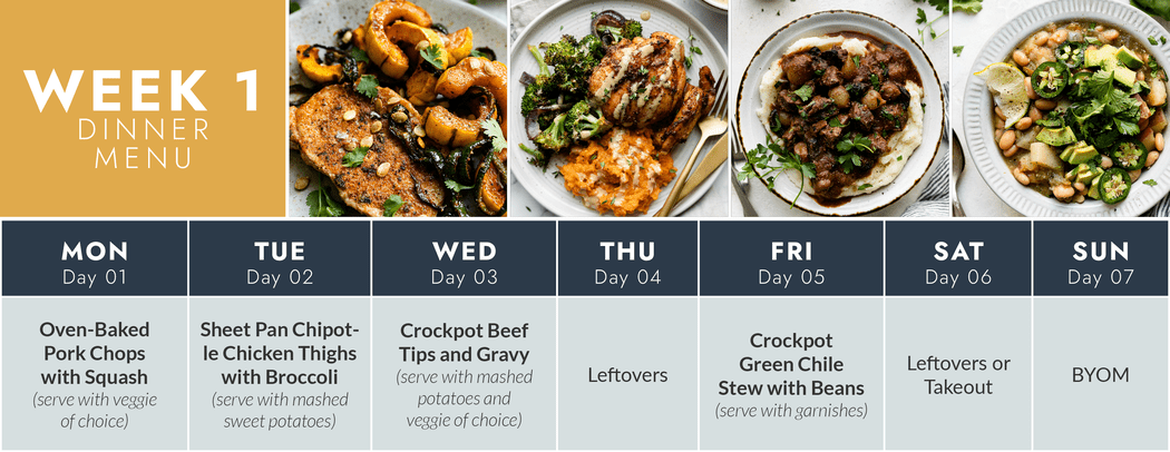 4-Week Healthy Meal Plan #2 With Grocery List - The Real Food Dietitians