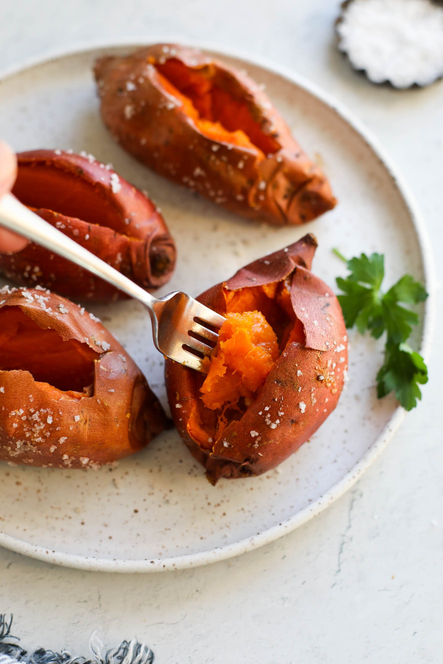 Smashed Sweet Potatoes with Garlic Butter and Honey - The Roasted Root