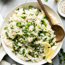 Easy & Creamy Lemon Asparagus Risotto