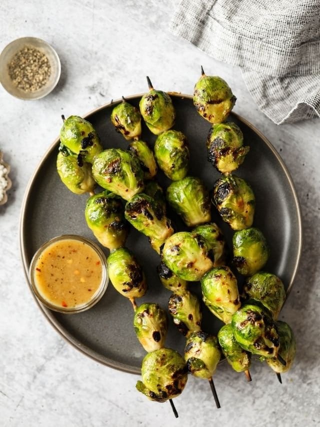 Grilled Brussels Sprouts with Maple-Mustard Glaze