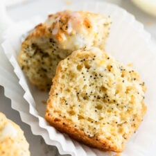 Lemon Poppy Seed Muffins (Gluten Free + No refined sugar)