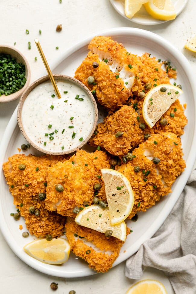 Crispy Baked Cod with Lemon-Garlic Aioli (Gluten Free, Dairy Free ...