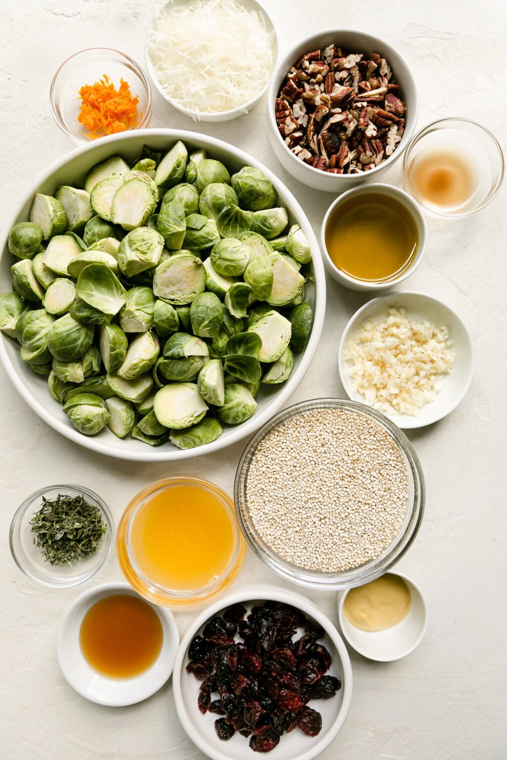 Roasted Brussels Sprouts Quinoa Salad with Cranberries and Pecans The