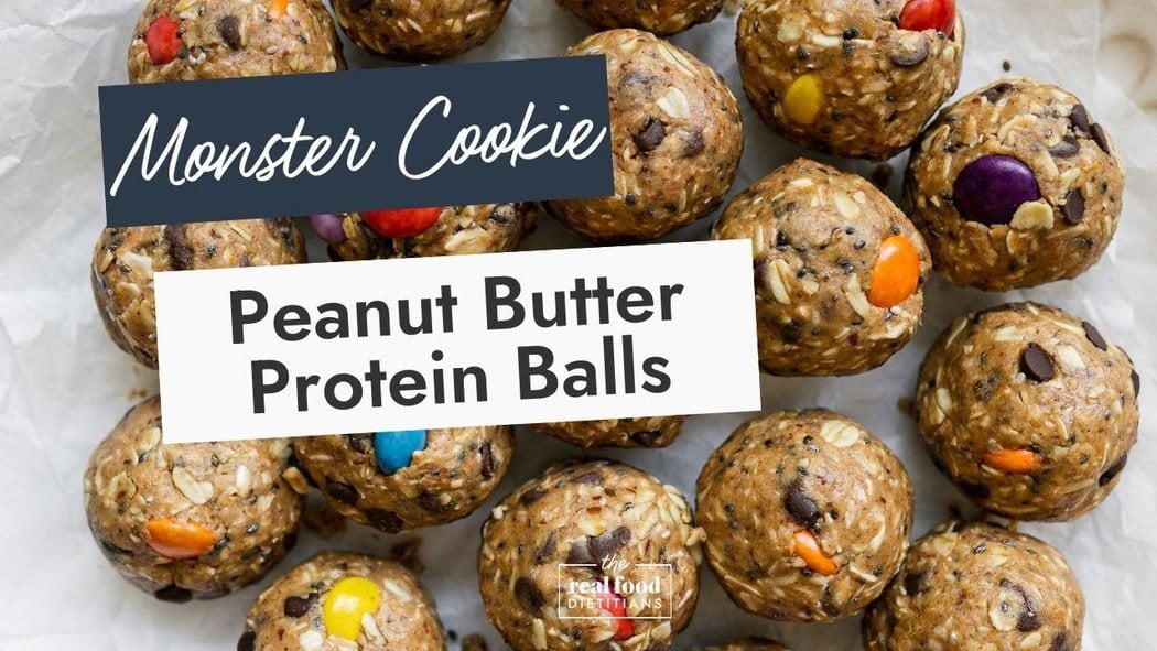 Monster Peanut Butter Protein Balls (with Oats!) - Oh Sweet Basil