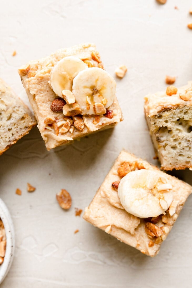 Banana Cake with Peanut Butter Frosting (Dairy Free Option) - The Real ...