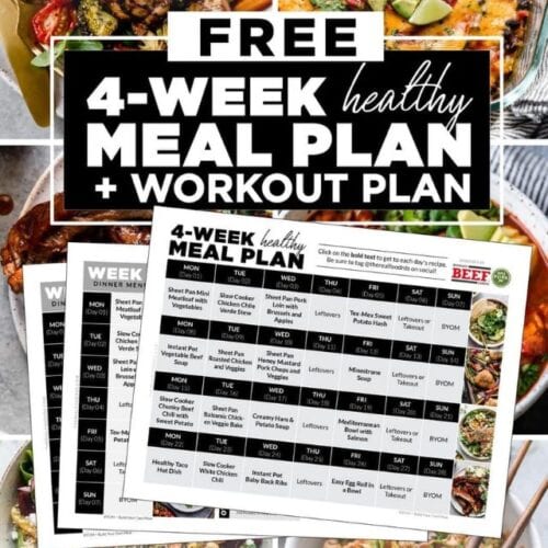 Graphic for 4 week healthy meal plan