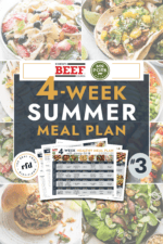 Collage of healthy recipes with text overlay for 4-Week Summer Meal Plan
