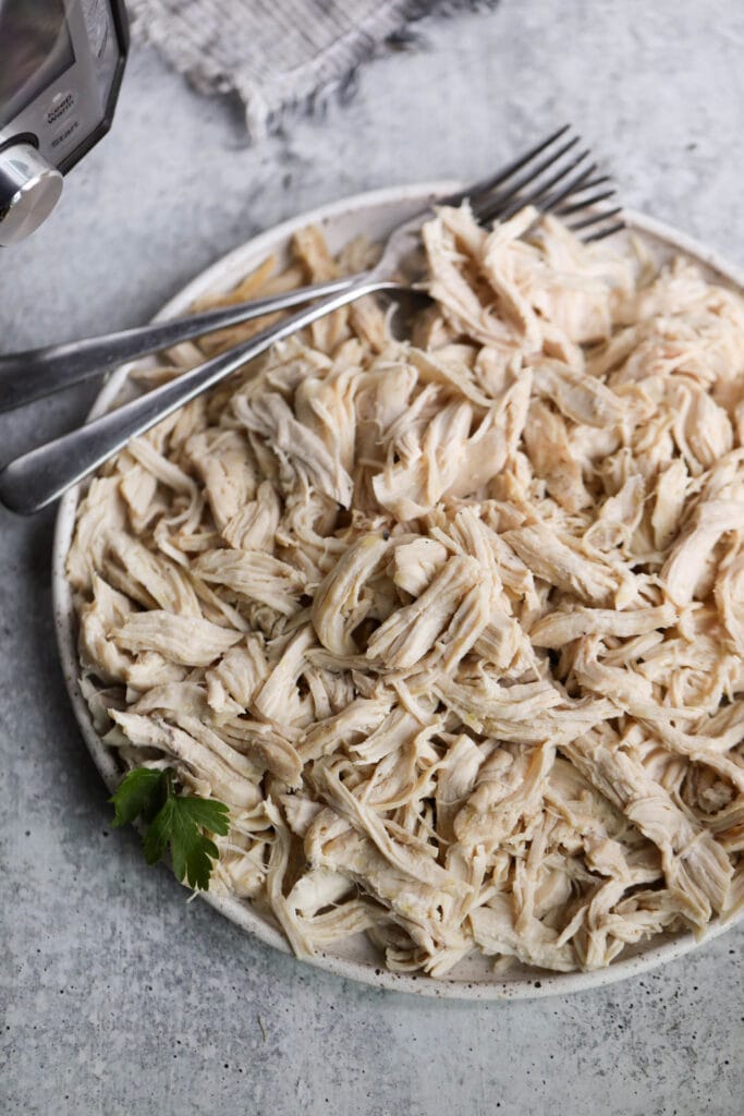 A plate of Instant Pot Shredded Chicken