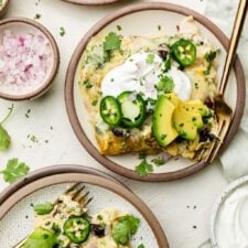Green Chicken Enchilada Casserole (Healthy)