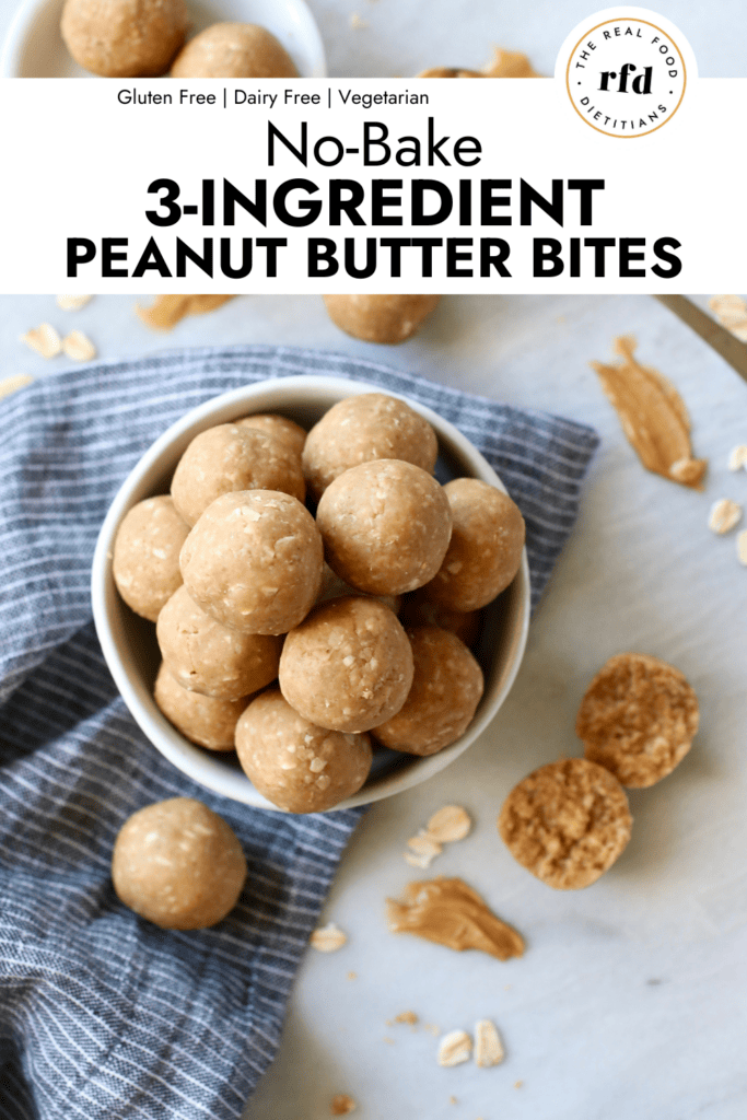 A small white bowl overfilled with peanut butter bites