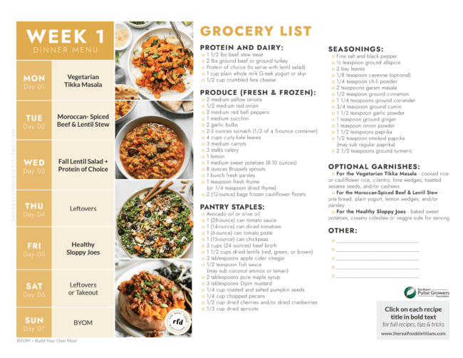 2-Week Healthy Meal Plan #6 (Fall Meal Plan) - The Real Food Dietitians