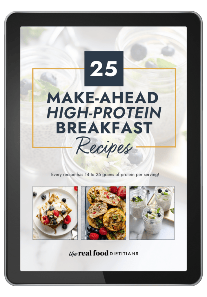 25 Make ahead high protein breakfast recipes ebook cover. 