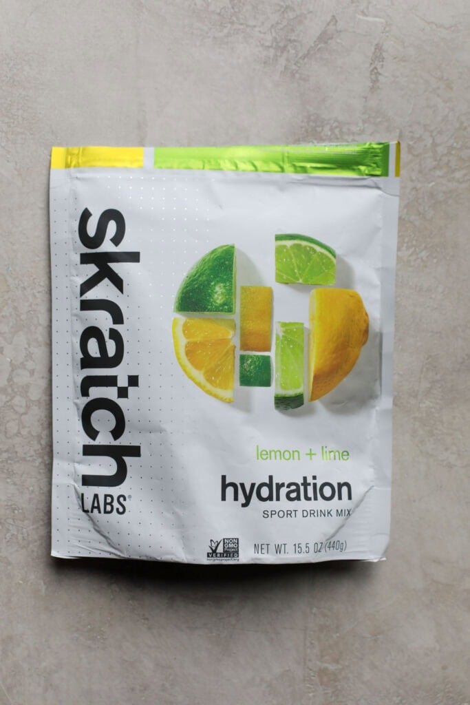 A bag of skratch labs hydration sport drink mix. 