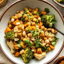 Thai-Inspired Chicken Sweet Potato Peanut Bowl Recipe