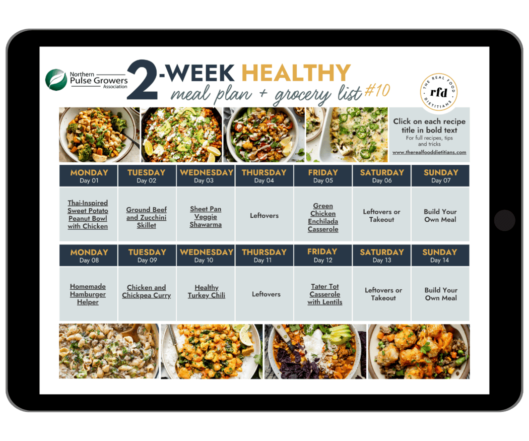 2 Week Healthy Meal Plan #10 with Grocery List, calendar view