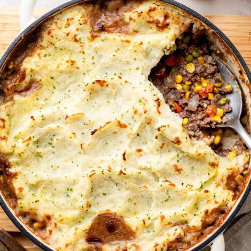 Cottage Pie With Garlic Mashed Potatoes