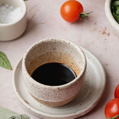 A bowl of balsamic glaze.